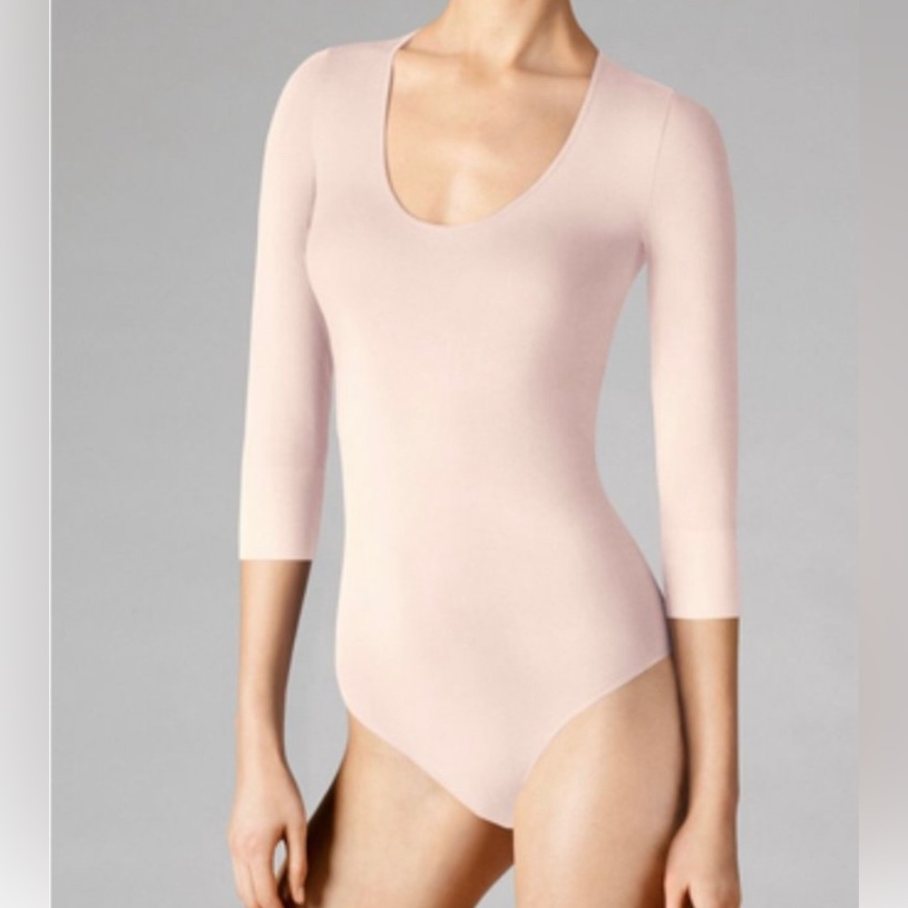 Wolford Pale Rose Pink Tokio String Body Bodysuit Size medium